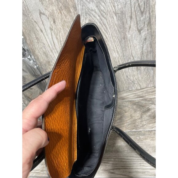 Dooney & Bourke Black Leather Tote Shoulder Bag Purse Handbag ParaSole Made USA - Picture 3 of 13